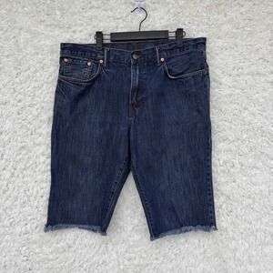 Martin + Osa Men's Denim Jean Cut off Shorts Frayed Hem Dark Wash Size 33